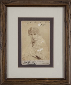 1881 Sarah Bernhardt Signed and Framed to 10x12" Photo Inscribed "1881" (JSA)